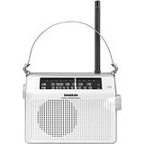 Sangean PR-D6 draagbare radio met FM/MV-tuner, batterijen, voeding, wit