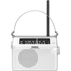 Sangean PR-D6 draagbare radio (FM/MW-tuner, batterij/netvoeding) wit