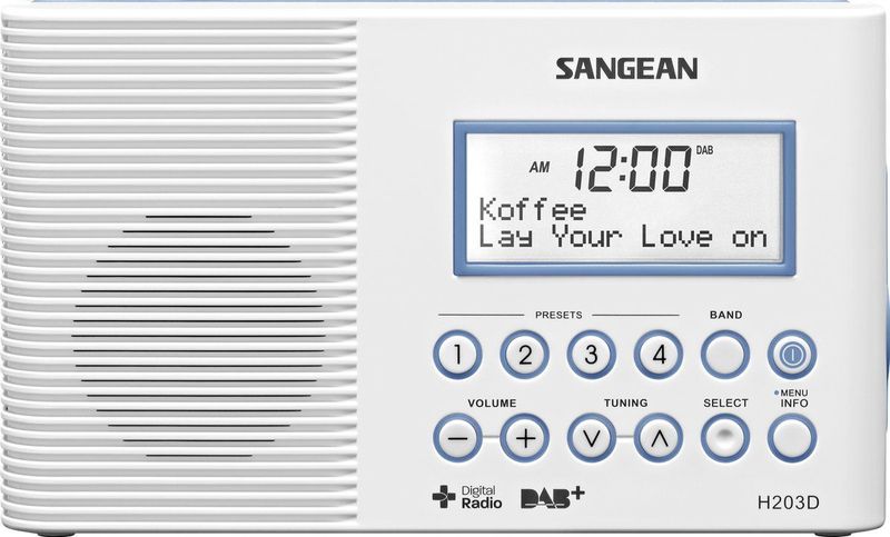 Sangean H203D - Radio - Wit - DAB+ - Waterdicht JIS7