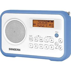 Sangean Traveller 180 - PR-D18 - Draagbare radio met batterijlader, AM/FM - Wit/Blauw