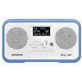 Sangean DPR-77 draagbare radio, wit/blauw