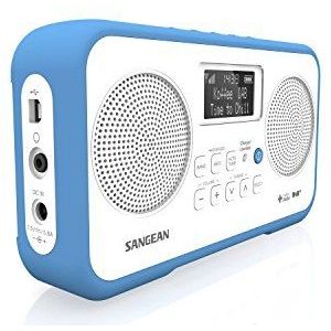 Sangean DPR-77 Digitalradio mit DAB+/UKW-Tuner - Tragbares tischradio - Batterie- und Netzbetrieb - Weiß/blau