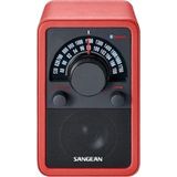 Sangean WR-15BT draagbare radio met Bluetooth, leer, rood