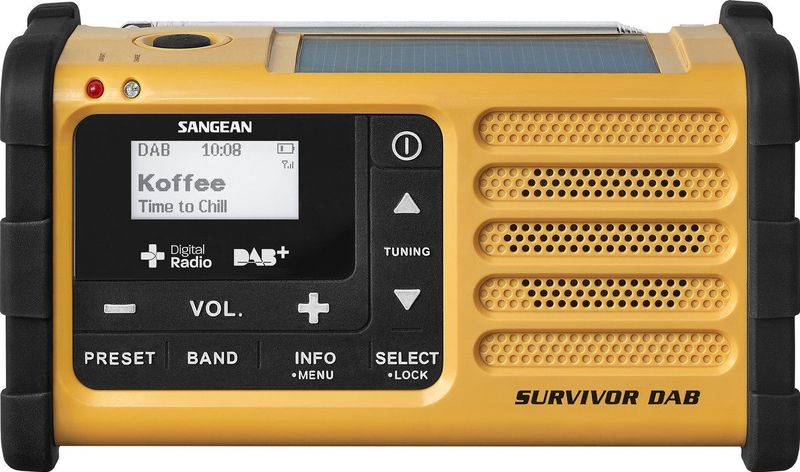 Sangean - MMR-88 - DAB+ Noodradio - Geel/Zwart - Geïntegreerde Accu