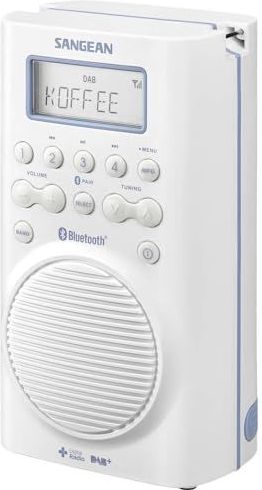 Sangean H-205D BT Waterdichte Douche-radio (Bluetoot - DAB - FM RD - Waterdicht Volgens JIS7) Wit