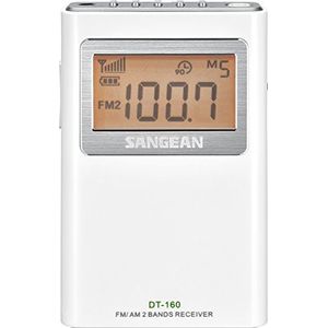 Sangean - DT-160 - Mini Radio - Draagbare Radio - Wit - Pocket