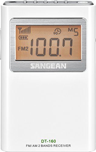 Sangean - DT-160 - Mini Radio - Draagbare Radio - Wit - Pocket