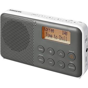 Sangean DPR-64 grijs wit Sangean DPR-64 DAB+, FM-radio, alarm, snooze, LCD-display, stereo-hoofdtelefoonaansluiting, ingebouwde stereo-klasse D-versterker, grijs-wit