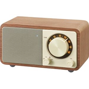 Sangean Genuine Mini - WR-7 - Mini FM-radio met Bluetooth en Houten Kast - Walnoot