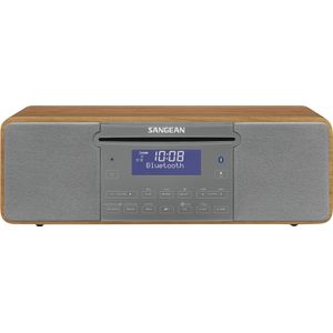 Sangean DDR-47 muzieksysteem | DAB+ Radio met FM, Bluetooth, CD en meer | Inclusief afstandsbediening | Hout/grijs