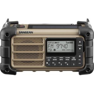 Sangean - MMR-99 - Noodradio - Desert Tan - Oplaadbaar met Zonnepaneel en Dynamo