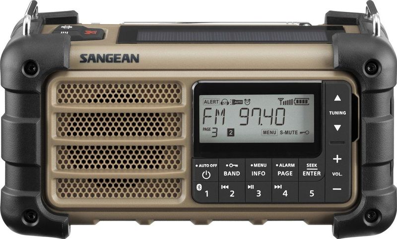 Sangean - MMR-99 - Noodradio - Desert Tan - Oplaadbaar met Zonnepaneel en Dynamo