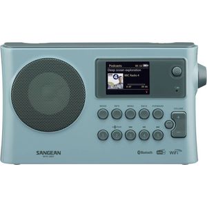Sangean WFR-28BT Internet Tischradio DAB+, FM DAB+, WLAN, Bluetooth, AUX, Internetradio Akku-Ladef (DAB+, FM, WiFi, Bluetooth), Radio, Blauw
