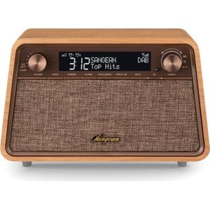 Sangean WR-201D. Radio Dab+(10), FM RDS (10) avec Bluetooth, écran LCM facile à lire, luminosité et réglable, construit en bois.