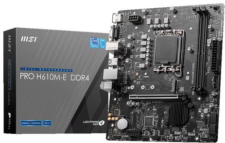 MSI - PRO H610M-E - Moederbord - Zwart - DDR4 - Geschikt voor Intel Core i9