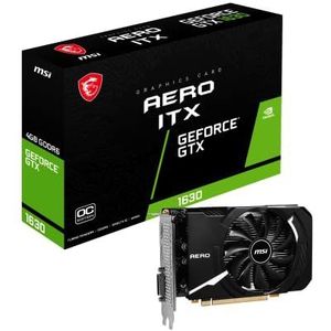 MSI GeForce GTX 1630 AERO ITX 4G OC NVIDIA GTX 1630 grafische kaart, 4 GB GDDR6 geheugen, 64 bit, 12 Gbps