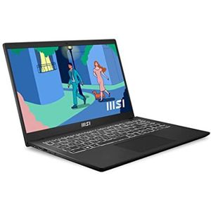MSI Modern 15 B7M-039XES Ultralicht 39,6 cm (15,6 inch) FHD-notebook (Ryzen 5 7530U, 8 RAM, 512 GB SSD, AMD Radeon Graphics, zonder besturingssysteem) Classic Black - Spaans QWERTY-toetsenbord