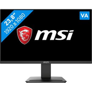 MSI PRO MP2412 Desktop Monitor 23,8 inch Full HD – VA-paneel 1920 x 1080, 100 Hz, oogcomfort, VESA-montage, geïntegreerde luidspreker, ondersteunt displaykit, verstelbare kanteling – HDMI 1.4b, DP