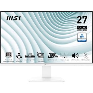 MSI - PRO MP273AWDE - 27 inch Monitor - Wit - Full HD 1920x1080 IPS-paneel