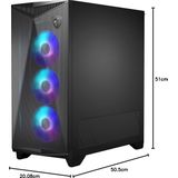 MSI MPG GUNGNIR 300R AIRFLOW - PC Case - Behuizing - Compatibel voor ATX, EATX, ITX, micro ATX - Zwart