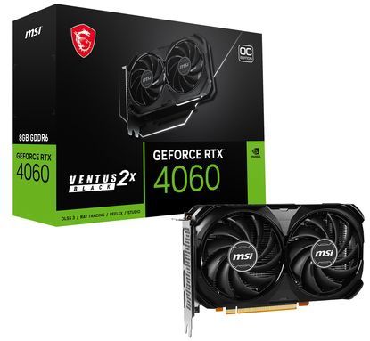 MSI NVIDIA GeForce RTX 4060 VENTUS 2X BLACK 8G OC Videokaart