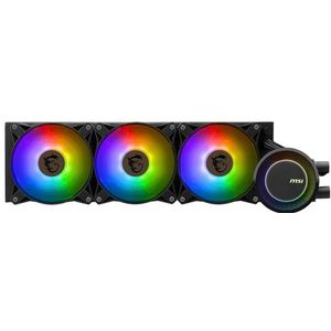 CPU koeling - MSI MAG CORELIQUID E360 WHITE - Vloeistofkoelsysteem processor - 360 mm - 3x 120 mm RGB fan - Zwart