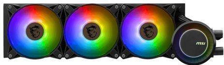 CPU koeling - MSI MAG CORELIQUID E360 WHITE - Vloeistofkoelsysteem processor - 360 mm - 3x 120 mm RGB fan - Zwart