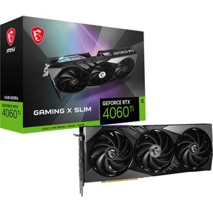 Videokaart - MSI - NVIDIA GeForce RTX 4060 Ti Gaming X Slim - 16G - GDDR6 - PCIe 4.0 - 1 x HDMI 2.1a - 3x DisplayPort 1.4
