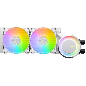 CPU koeling - MSI MAG CORELIQUID E240 WHITE - Vloeistofkoelsysteem processor - 240 mm - 2x 120 mm RGB fan - Wit