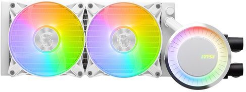 CPU koeling - MSI MAG CORELIQUID E240 WHITE - Vloeistofkoelsysteem processor - 240 mm - 2x 120 mm RGB fan - Wit