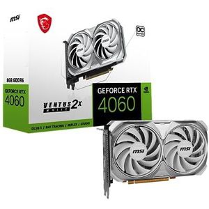 MSI NVIDIA GeForce RTX 4060 VENTUS 2X WHITE 8G OC Videokaart 8GB GDDR6 PCIe 1x HDMIa 3x DisplayPort