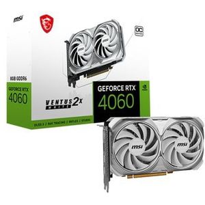 MSI NVIDIA GeForce RTX 4060 VENTUS 2X WHITE 8G OC Videokaart 8GB GDDR6 PCIe 1x HDMIa 3x DisplayPort