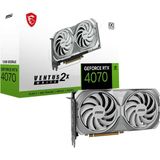 MSI GeForce RTX 4070 VENTUS 2X WHITE 12G OC grafische kaart - 12 GB GDDR6X (21 Gbps/192 bits), PCIe 4.0 - TRI FROZR 3, RGB, NVIDIA AD-Lovelace architectuur met Ray Tracing en DLSS3
