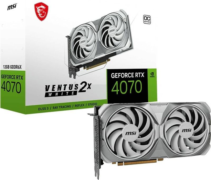 MSI VENTUS GeForce RTX 4070 2X WHITE 12G OC NVIDIA 12 GB GDDR6X