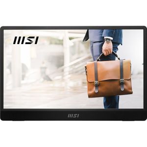 MSI PRO MP161 E2 draagbare monitor 15,6 inch Full HD - IPS-paneel 1920 x 1080, 60 Hz, praktisch (pc, laptop, mobiel), luidspreker, verbeterd frame en standaard - Mini-HDMI 2.0b, 2 x USB Type-C