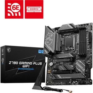 MSI Z790 Gaming Plus WIFI moederbord, ATX - Ondersteunt Intel Core processoren van de 12e en 13e generatie, LGA 1700 - DDR5 Memory Boost 7200+MHz/OC, 1 x PCIe 5.0 x16, 4 x M.2 Gen4, 2.5G LAN, Wi-Fi 6E