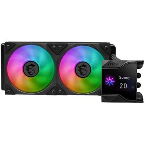 MSI MPG CORELIQUID D240 60 mm vloeistofkoeler CPU, 2 x 120 mm ARGB-ventilatoren, antiverdampingsbuizen, GI-koeling - compatibel met AMD- en Intel-sockets