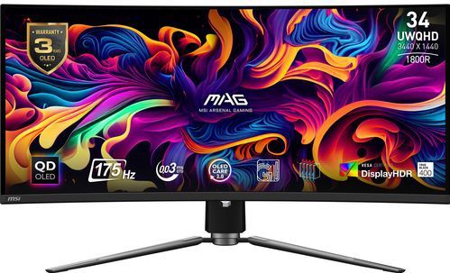MSI MAG 341CQP QD-OLED - UWQHD Gaming Monitor - 34 inch - USB-C