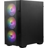MSI MAG PANO M100R PZ mATX PC-Gehäuse - 3 x 120 mm Reverse-Blade ARGB-Lüfter und 1 x 120 mm ARGB-Lüfter mit Hub, GPU-Ständer, Staubfilter, 33 mm Kabelführungsraum, USB Typ-C (20Gbps)