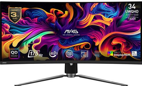 MSI - MAG 341CQPDE - Monitor - Zwart - QD-OLED 3440x1440 175Hz