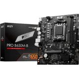 MSI PRO B650M-B Mainboard, Micro-ATX - Unterstützt AMD Ryzen 7000 Series Prozessoren, AM5 - DDR5 Memory Boost 6800+MHz/OC, 1 x PCIe 4.0 x16, 1 x M.2 Gen4, 2.5G LAN