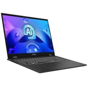 MSI Prestige 16 AI Studio Evo B1VGG-008 Intel Core Ultra 9 185H Laptop 40,6 cm (16") UHD+ 32 GB LPDDR5-SDRAM 1 TB SSD NVIDIA GeForce RTX 4070 Wi-Fi 7 (802.11be) Windows 11 Pro Grijs