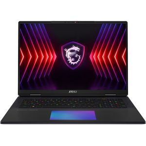 MSI Titan 18 HX A14VHG-046BE - 45,7 cm (18"") UHD+ - Intel® Core™ i9-14900HX - 64GB DDR5 - 4TB SSD - NVIDIA GeForce RTX 4080 - Wi-Fi 7 - Windows 11 Pro - Zwart