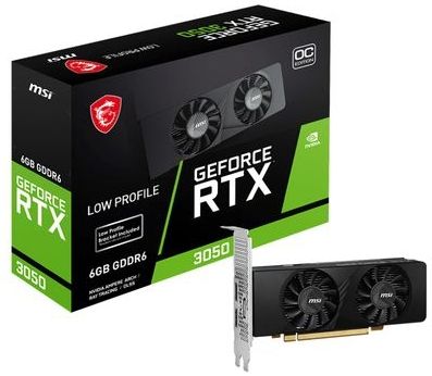 MSI GeForce RTX 3050 Low Profile OC - Videokaart - 6 GB GDDR6 - PCIe 4.0 - 2x HDMI, 1x DisplayPort