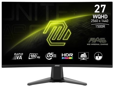 MSI - MAG 27CQ6F - Monitor - 27 Inch - 2560 X 1440 - 180 Hz - 0.5 Ms