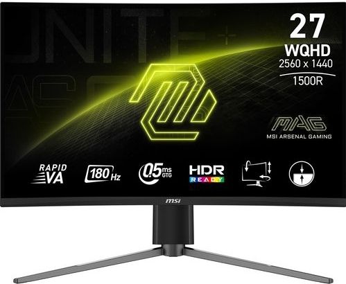Msi - Mag 27cq6pf - 27 Inch Wqhd Va Led Gaming-monitor - Gebogen - 180Hz