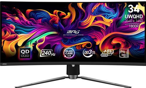 MSI MPG 341CQPX QD-OLED computer monitor 86,4 cm (34") 3440 x 1440 Pixels UltraWide Quad HD Zwart