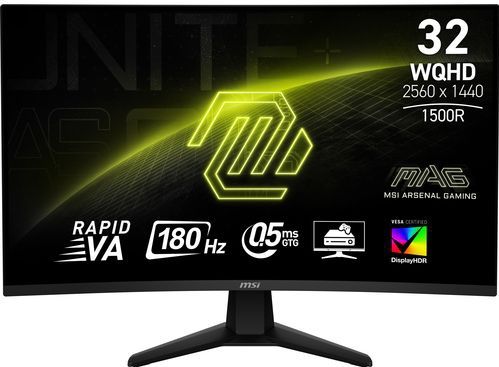 MSI - MAG 32CQ6F - Beeldscherm - Gebogen - 80 cm - Wide Quad HD - 180 Hz
