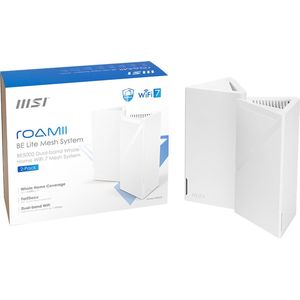 MSI - Roamii Be Lite - Wifi 7 Mesh Systeem - 2 Pakket - Wit