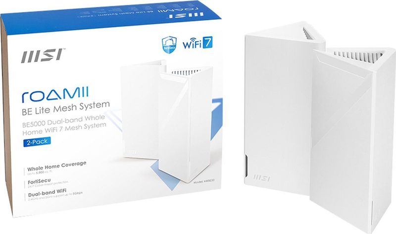MSI - Roamii Be Lite - Wifi 7 Mesh Systeem - 2 Pakket - Wit
